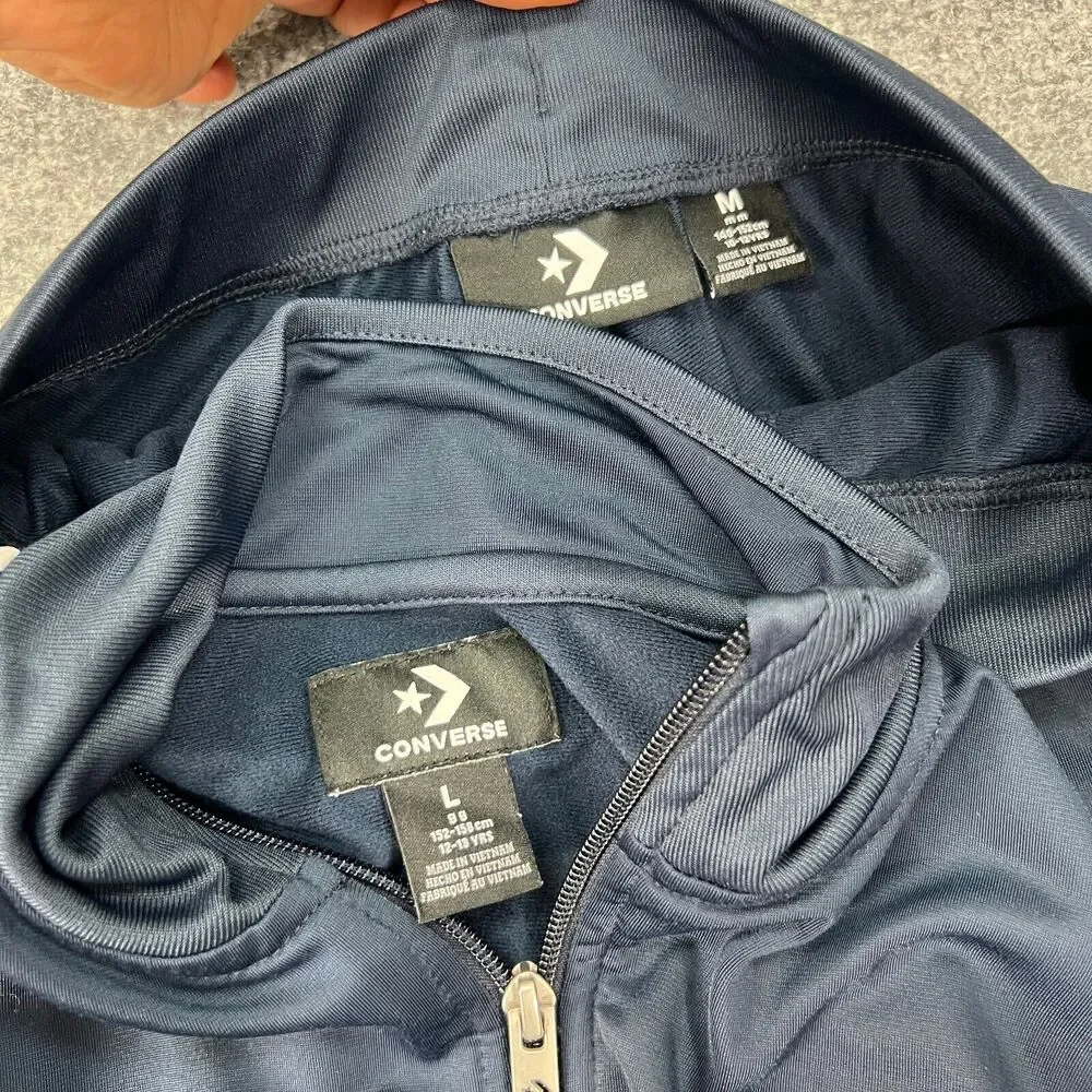 Converse Tracksuit Youth Boys M/L Medium/Large Navy Full Zip Skater Set *READ